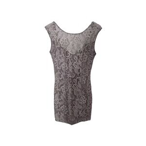 Bebe Ivory Mini Dress With Lace and Back Zipper Closure Coctail Formal Sz XS Y2K